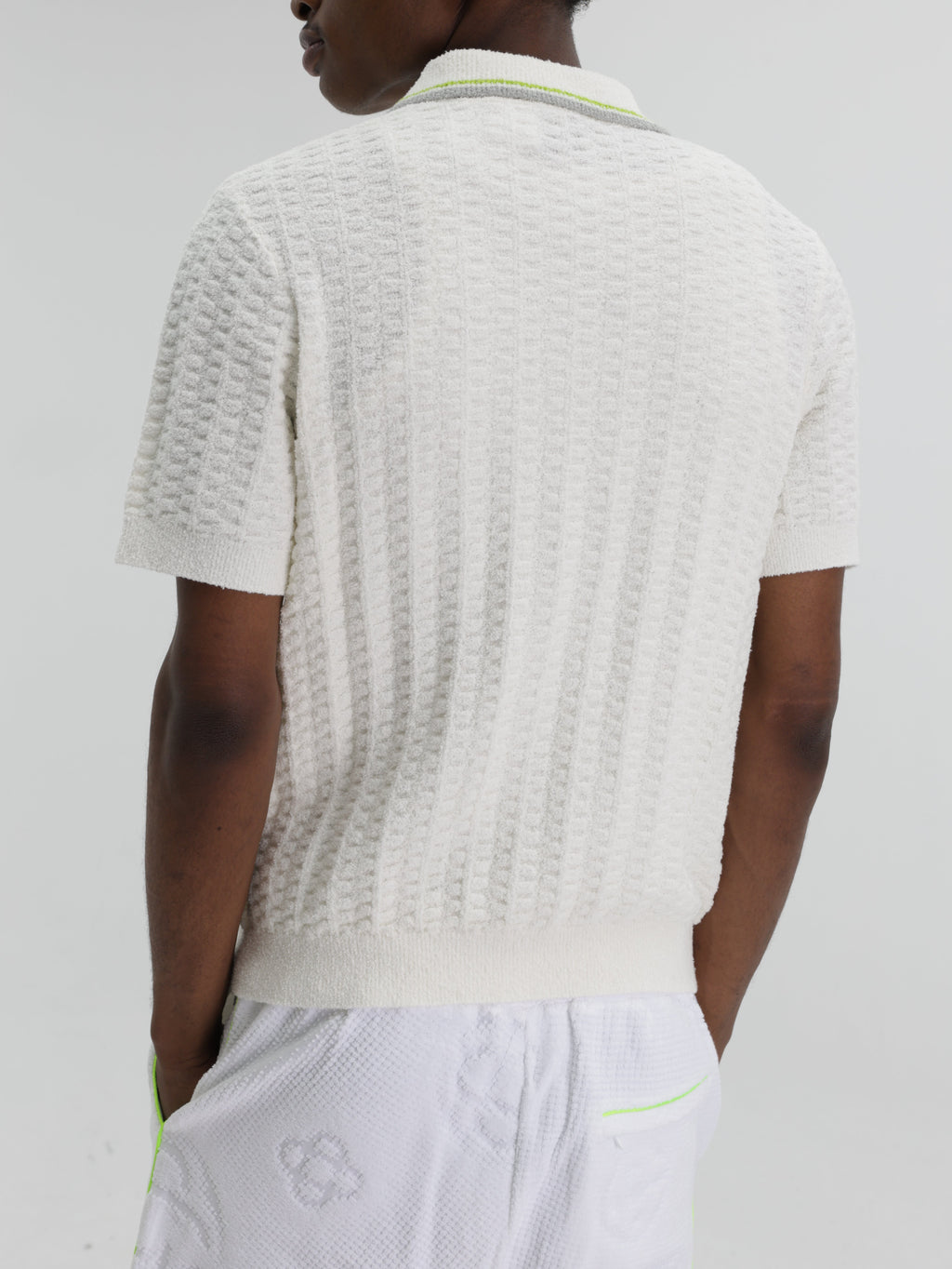 Casablanca Golfer Tennis Boucle Polo White