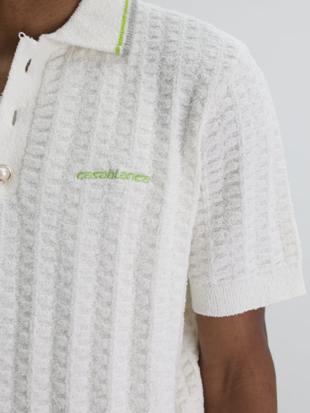 Casablanca Golfer Tennis Boucle Polo White