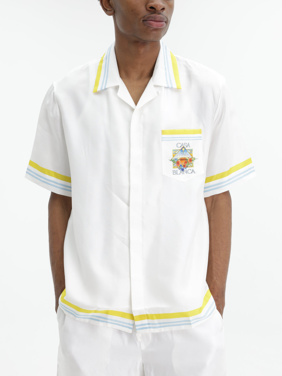 Casablanca Shirt Cuban Collar White