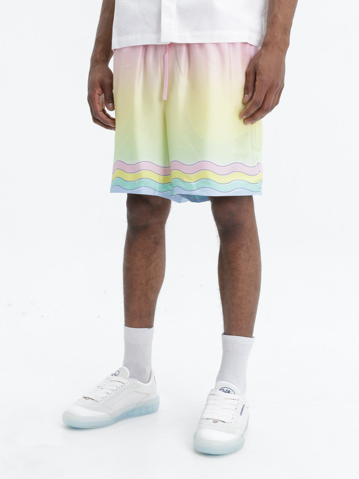 Casablanca Shorts Silk Pink Ombre Multi Colour