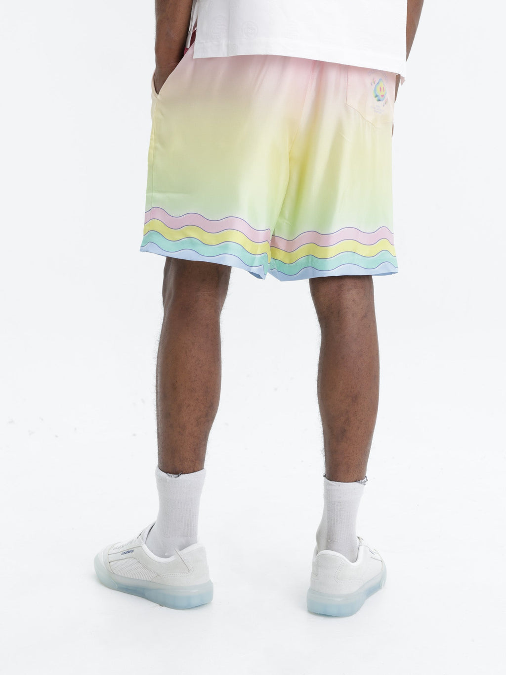Casablanca Shorts Silk Pink Ombre Multi Colour