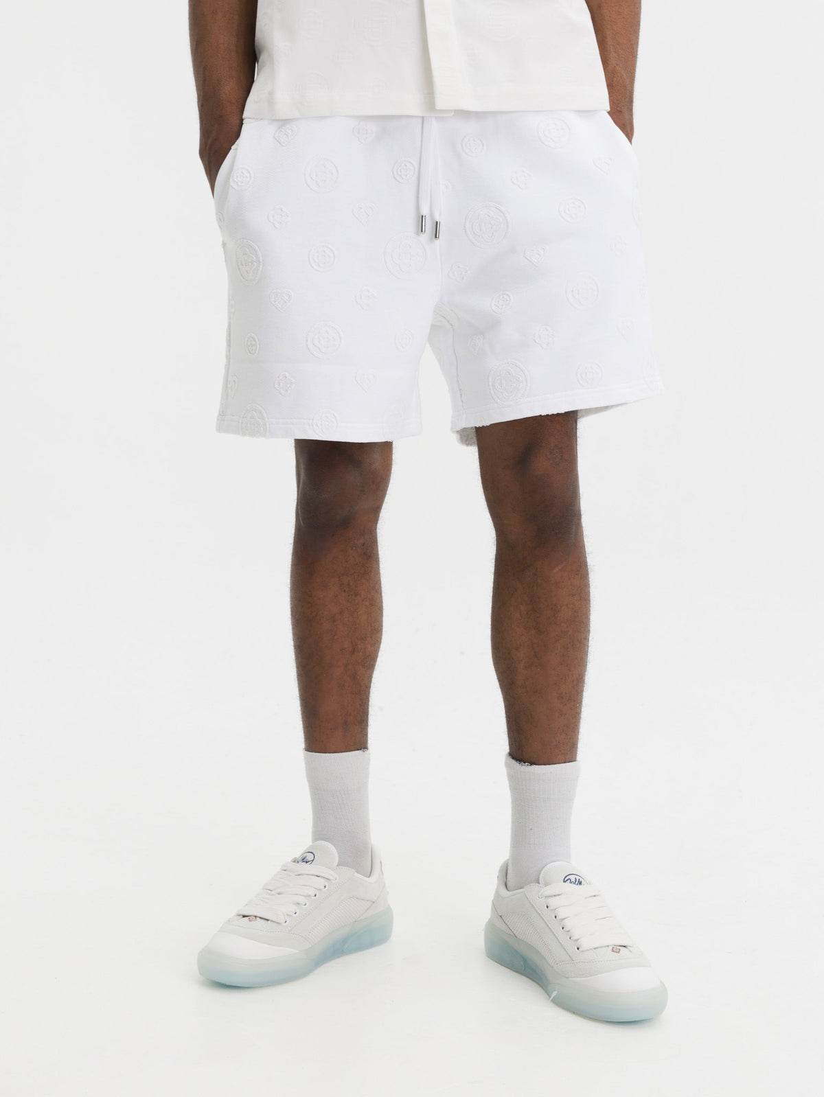 Casablanca Shorts Applique Monogram White