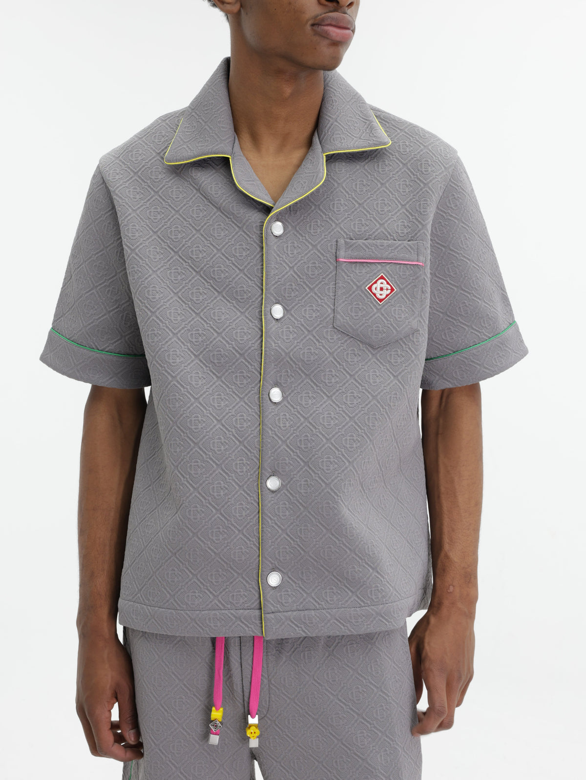Casablanca Shirt Monogram Embossed  Grey