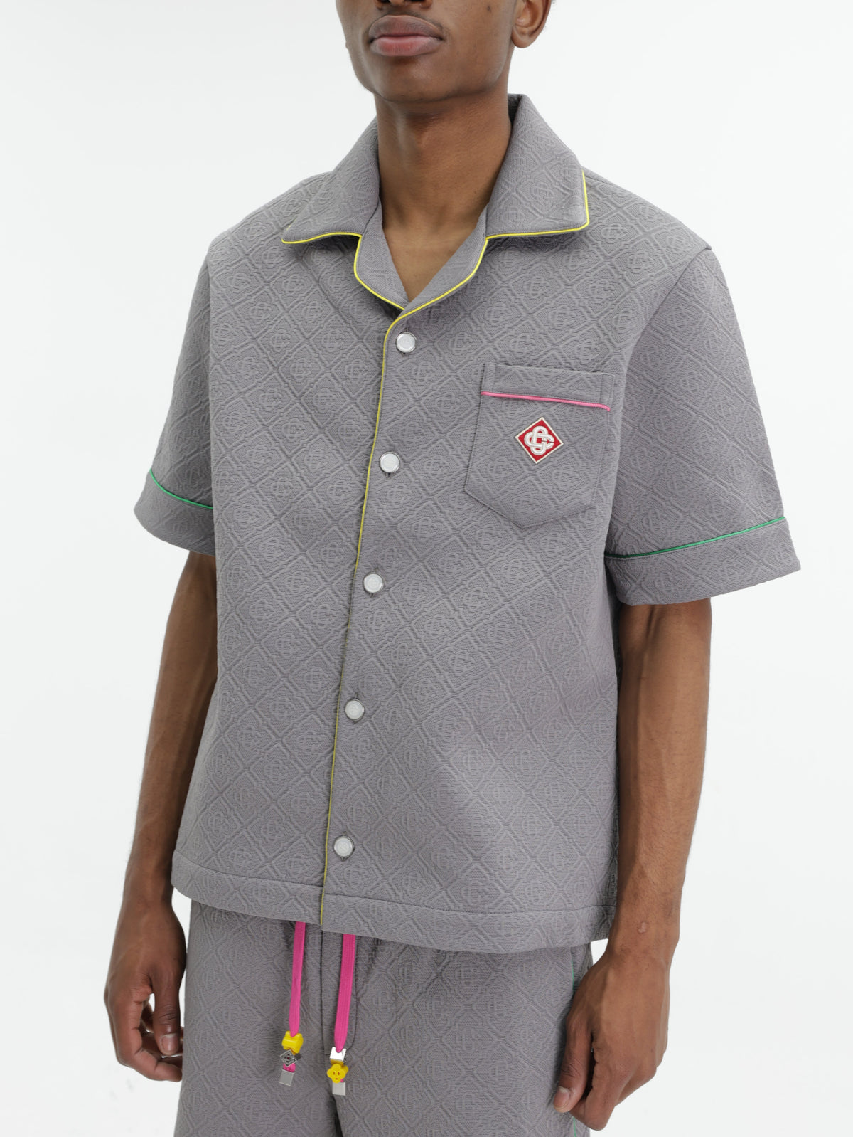 Casablanca Shirt Monogram Embossed  Grey