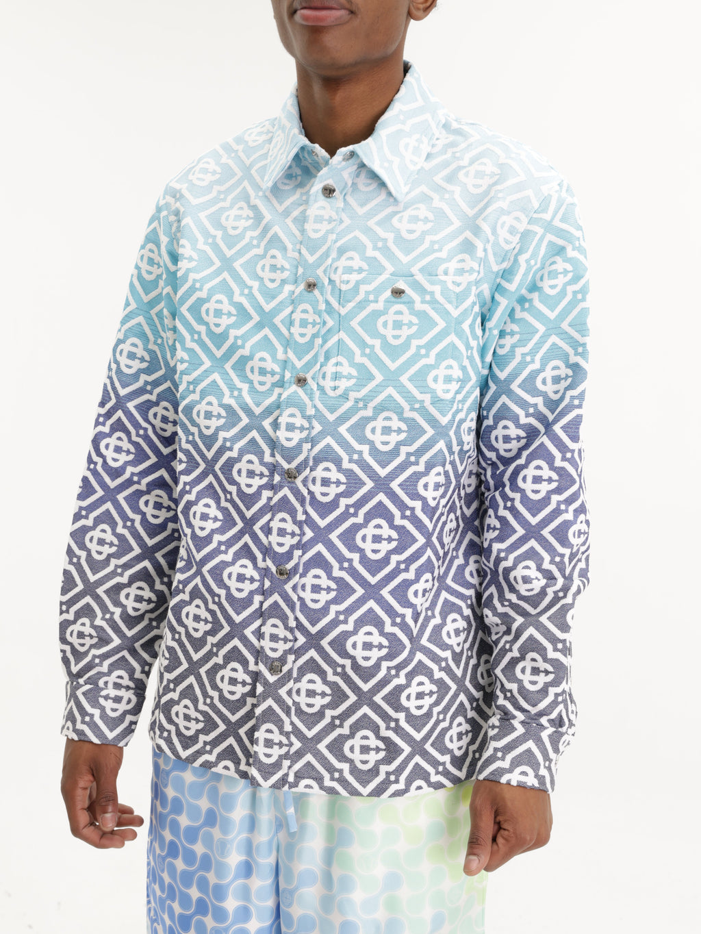 Casablanca Shirt Monogram Gradient Ls Blue