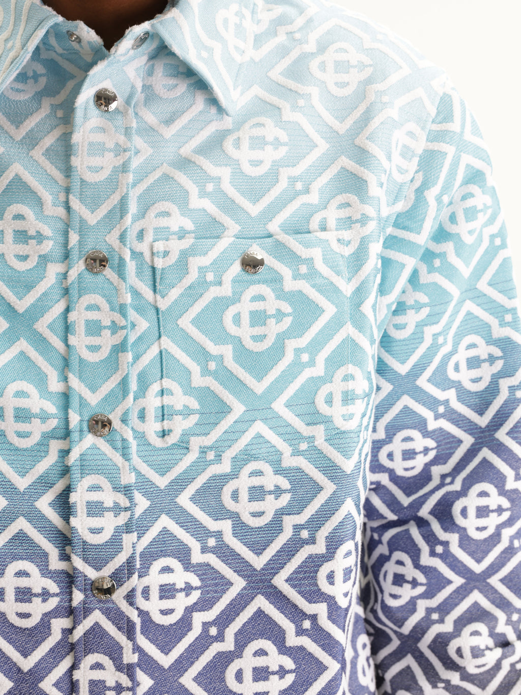 Casablanca Shirt Monogram Gradient Ls Blue