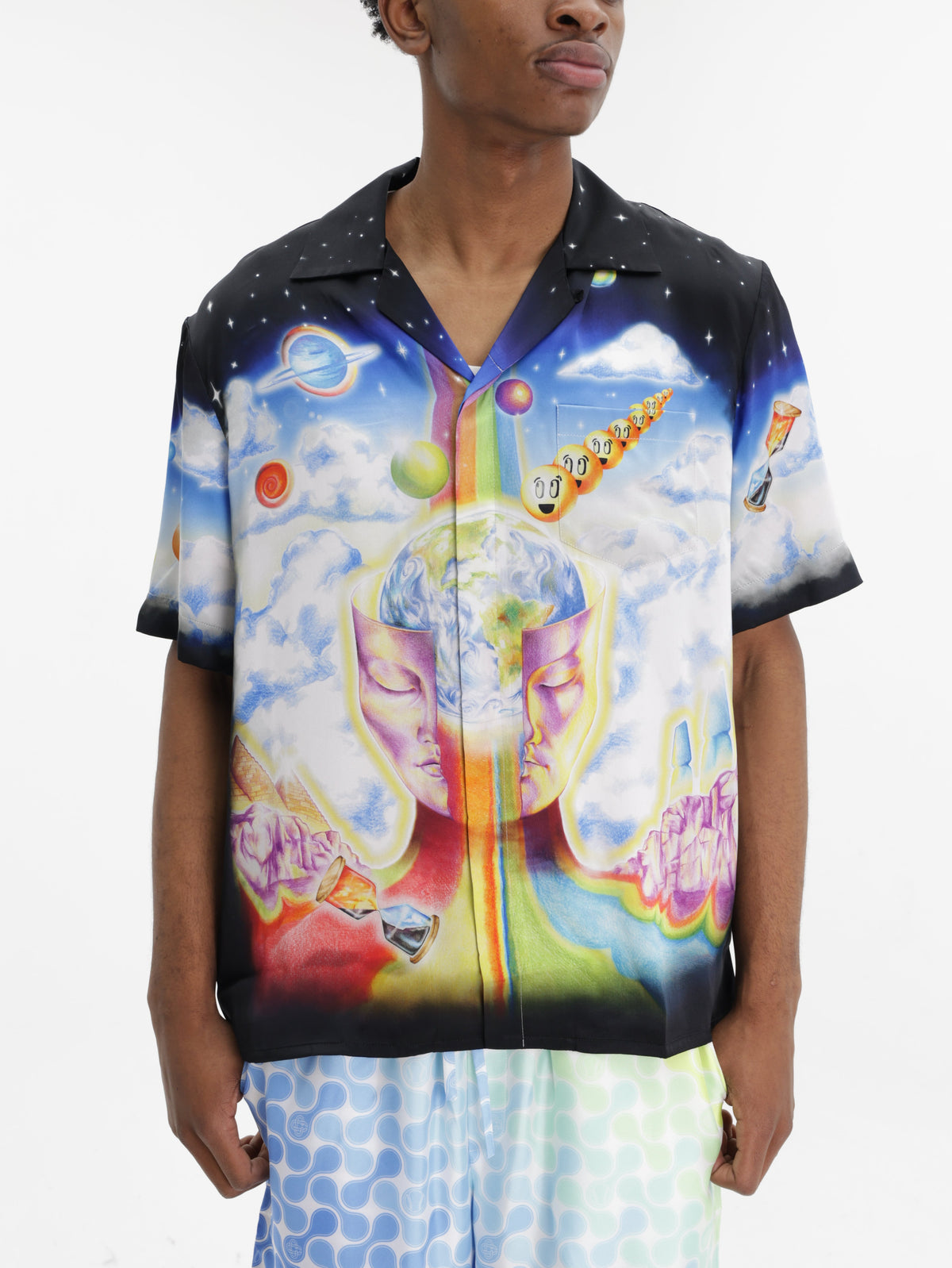 Casablanca Shirt Cuban Collar Multi Colour