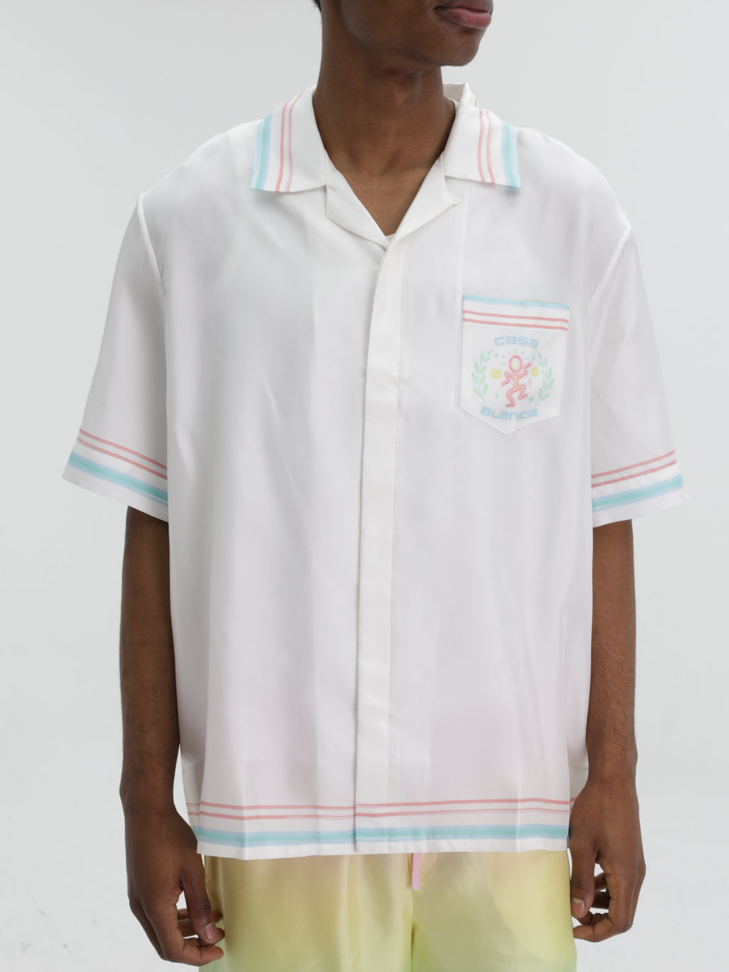 Casablanca Shirt Collared Logo Pocket White
