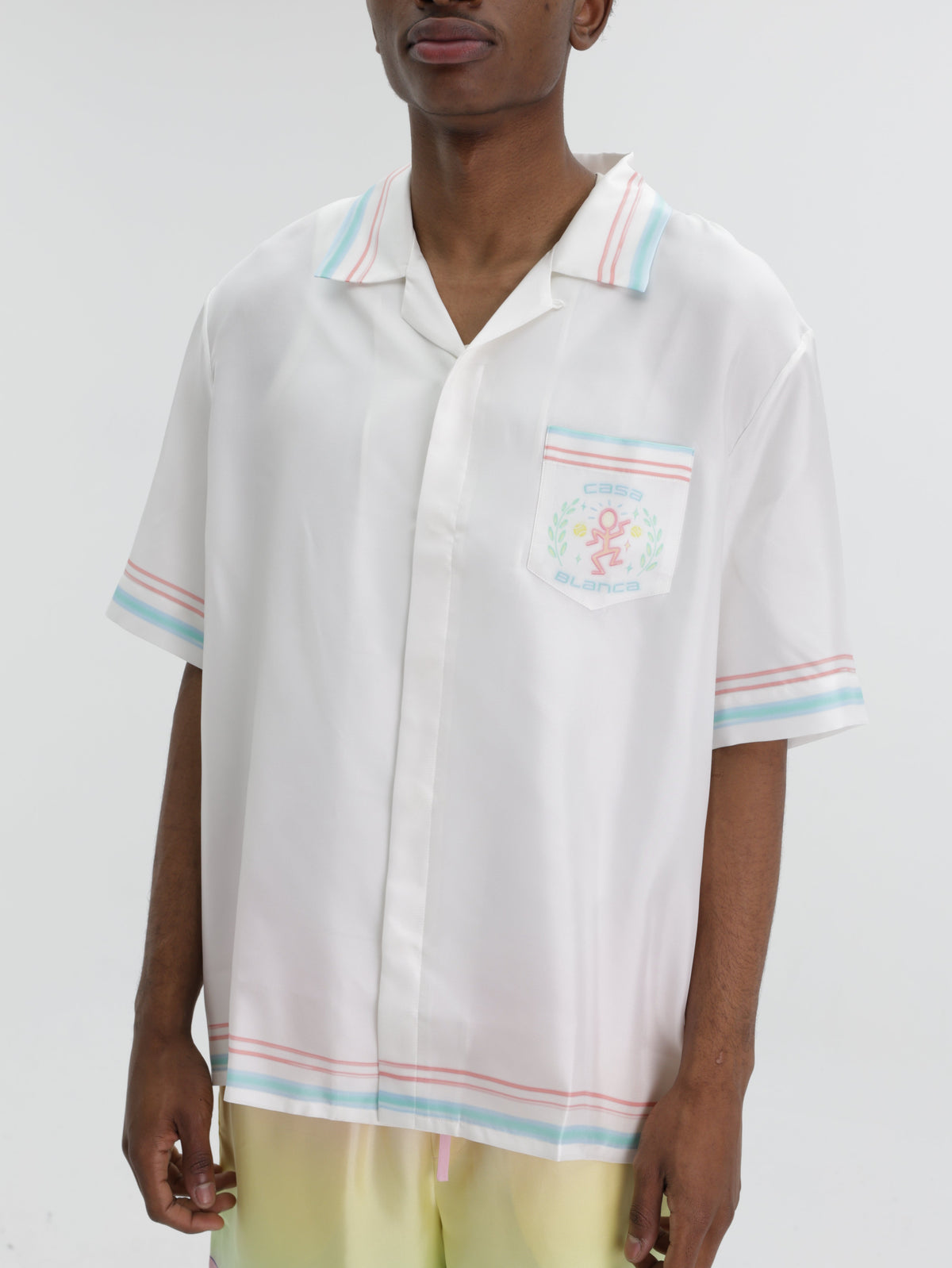 Casablanca Shirt Collared Logo Pocket White