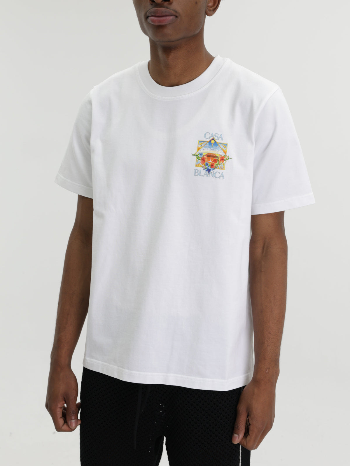 Casablanca T-Shirt Flower Court Icon White