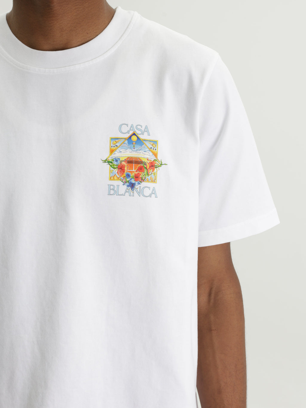 Casablanca T-Shirt Flower Court Icon White