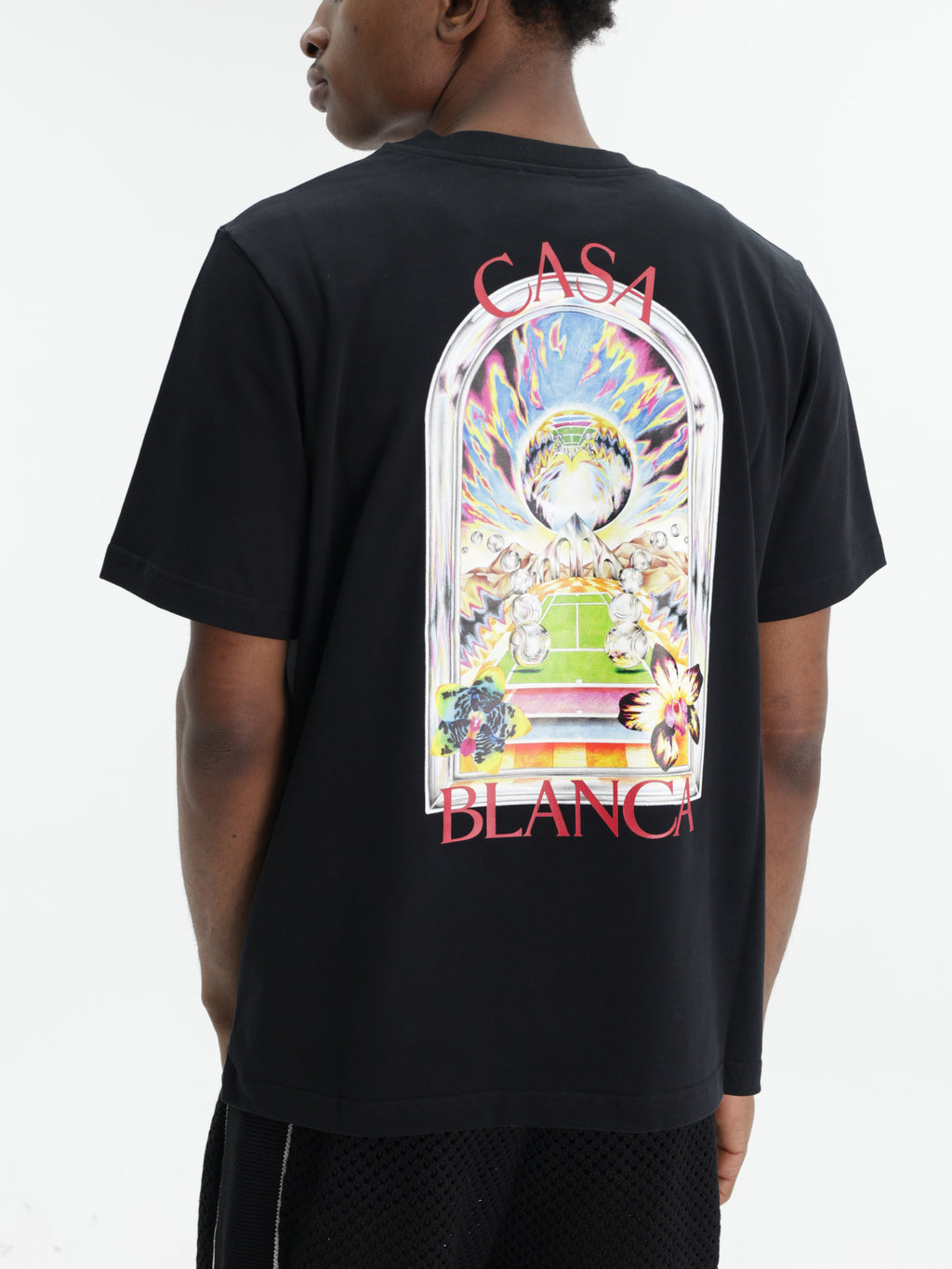 Casablanca T-Shirt Tennis Landscape Black