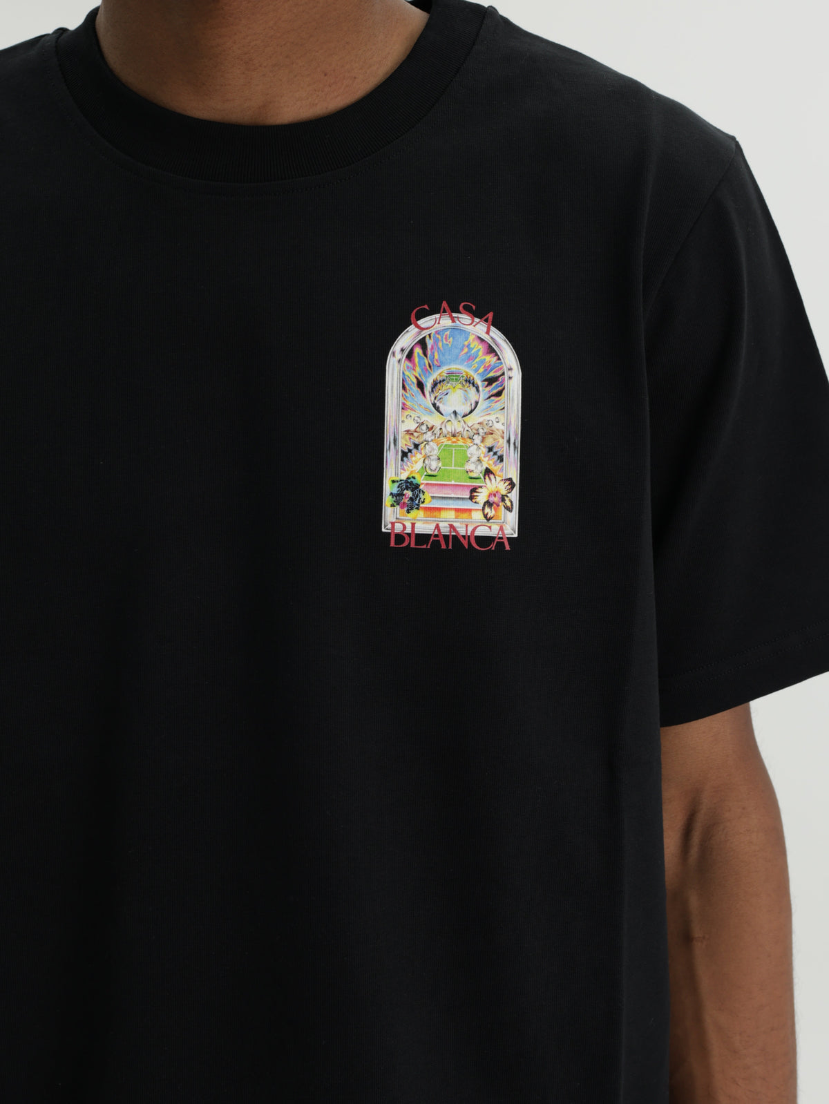 Casablanca T-Shirt Tennis Landscape Black