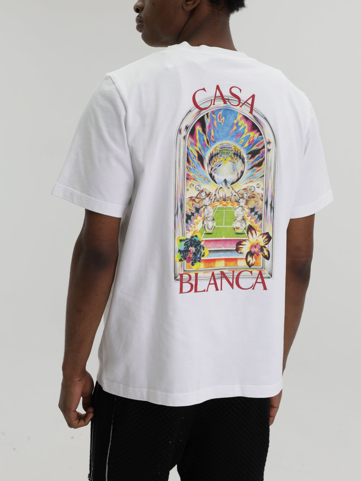 Casablanca T-Shirt Tennis Landscape White