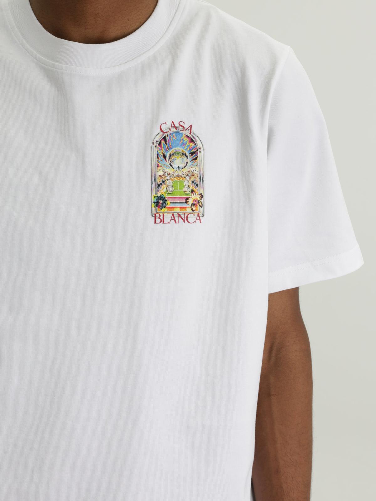 Casablanca T-Shirt Tennis Landscape White