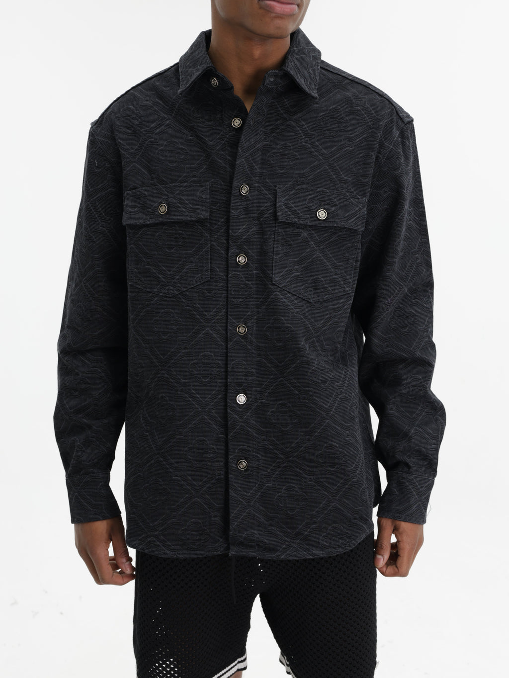 Casablanca Shirt Denim Monogram  Black