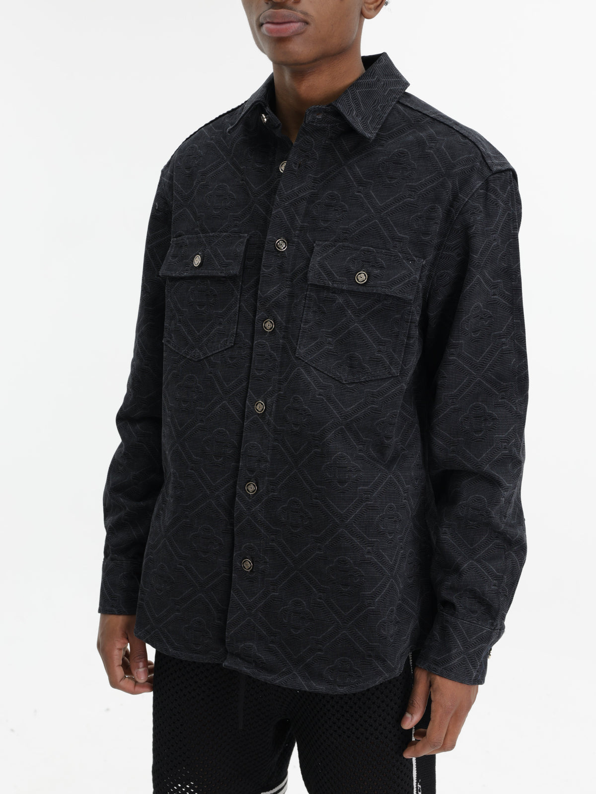 Casablanca Shirt Denim Monogram  Black