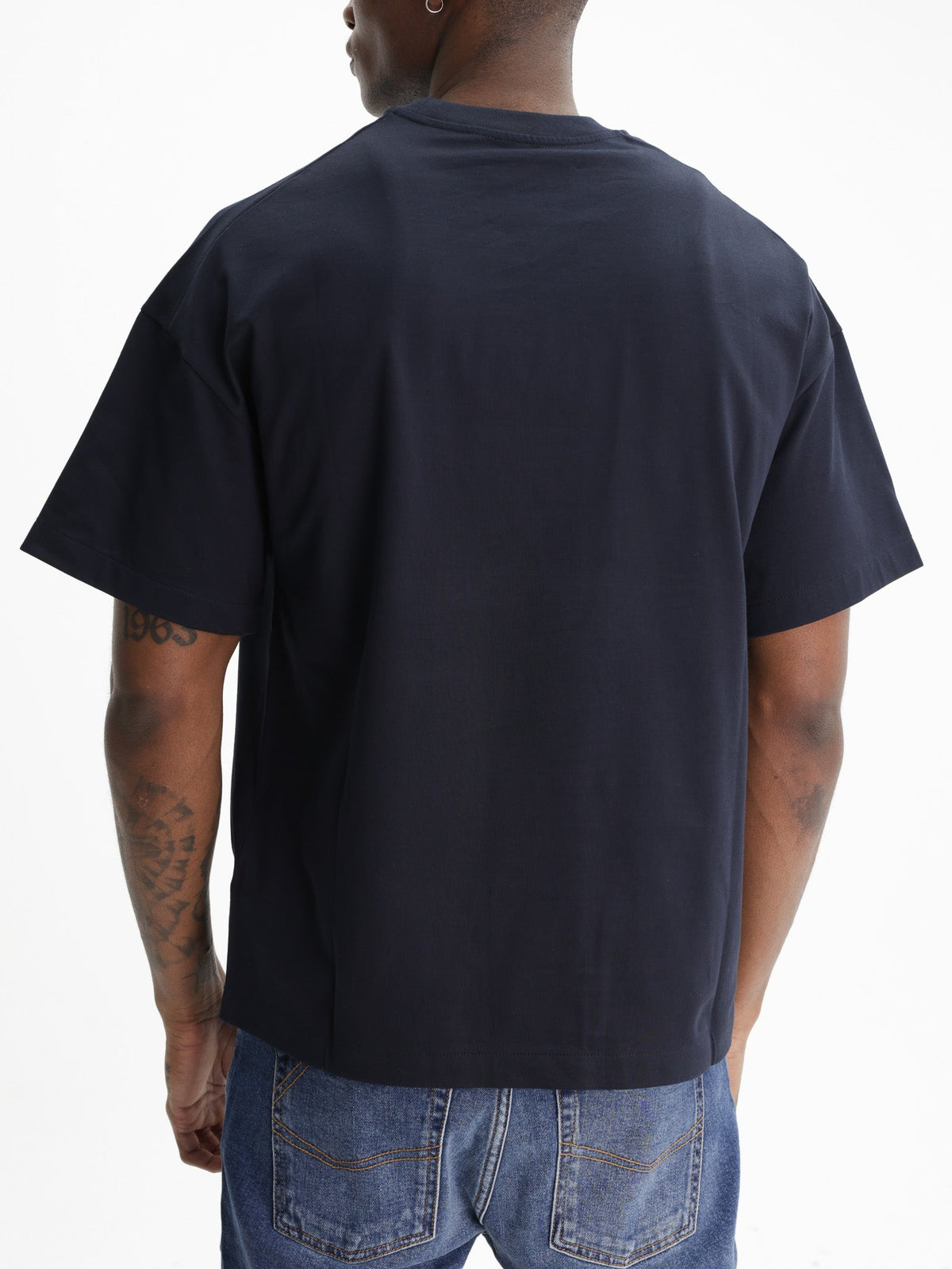 Jil Sander T-Shirt Black Print Crew Navy