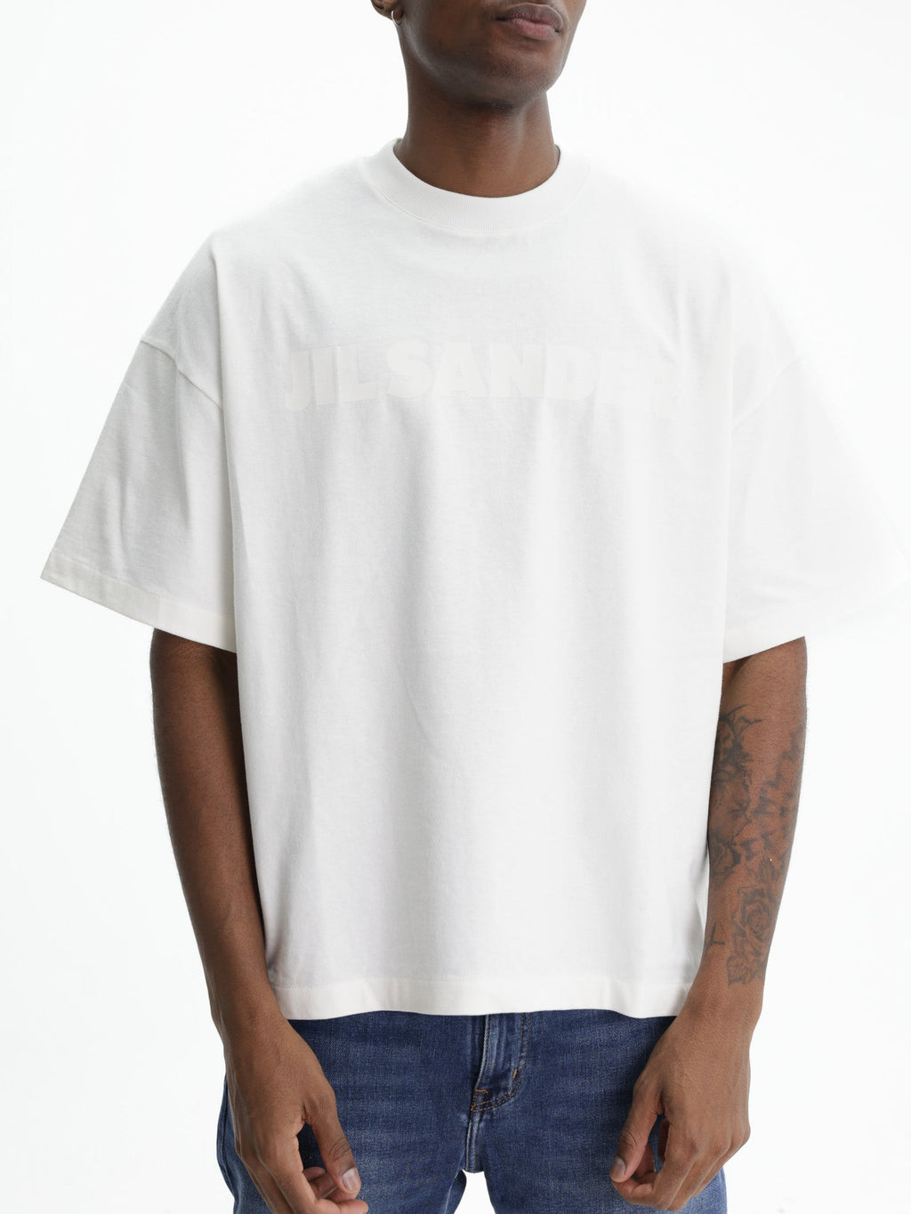 Jil Sander T-Shirt White Print Crew White