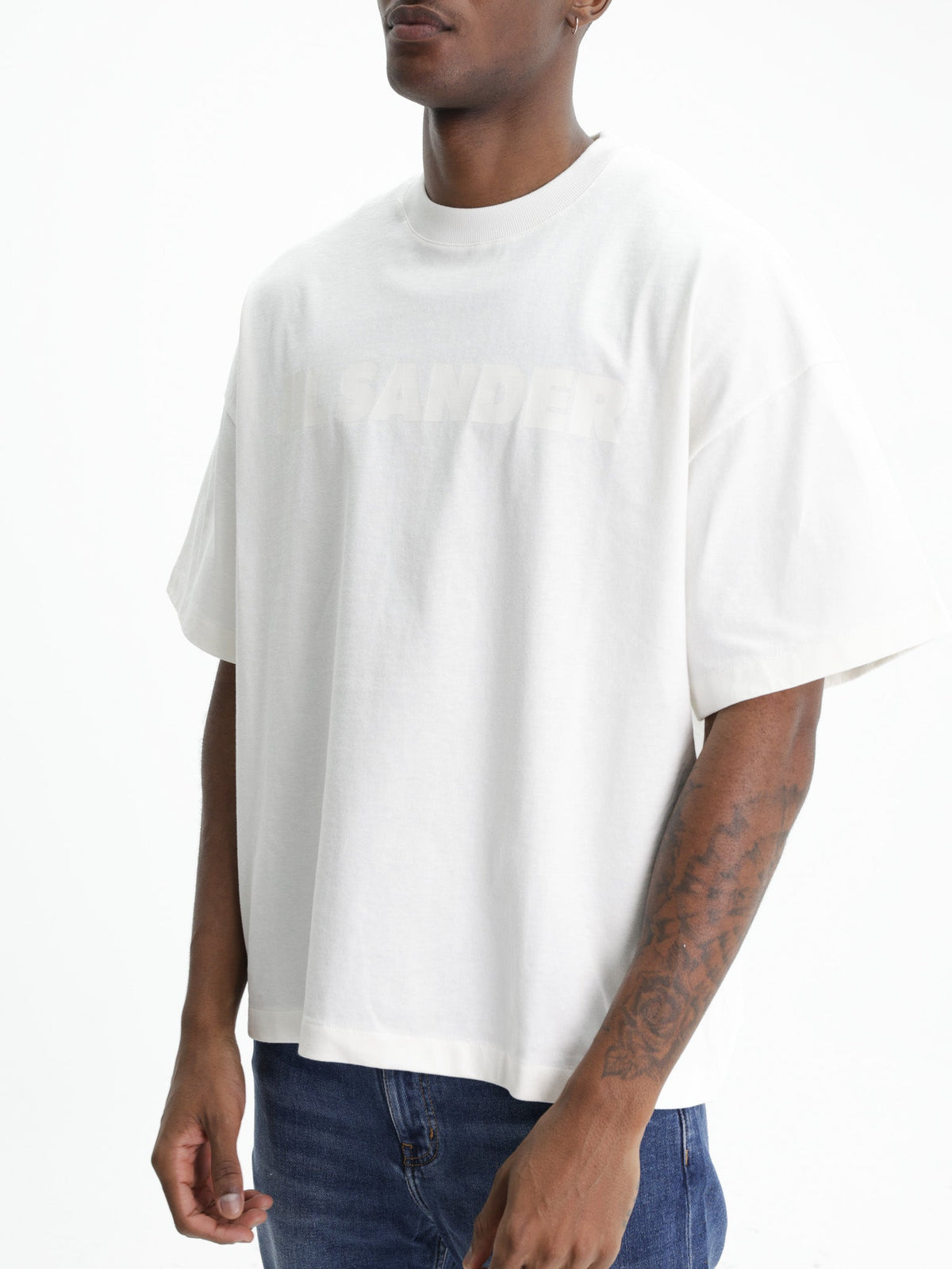 Jil Sander T-Shirt White Print Crew White