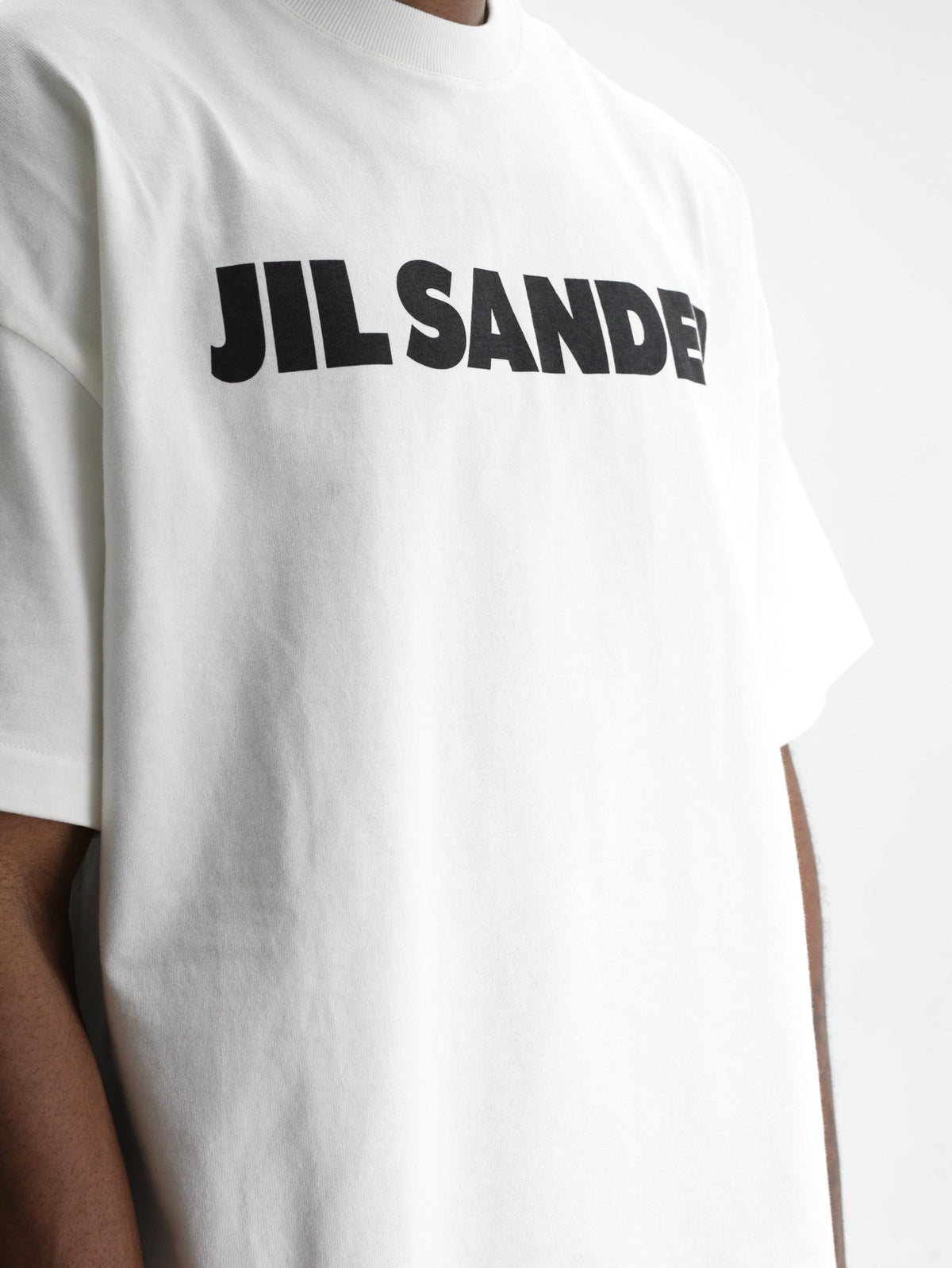 Jil Sander T-Shirt Black Print Crew White