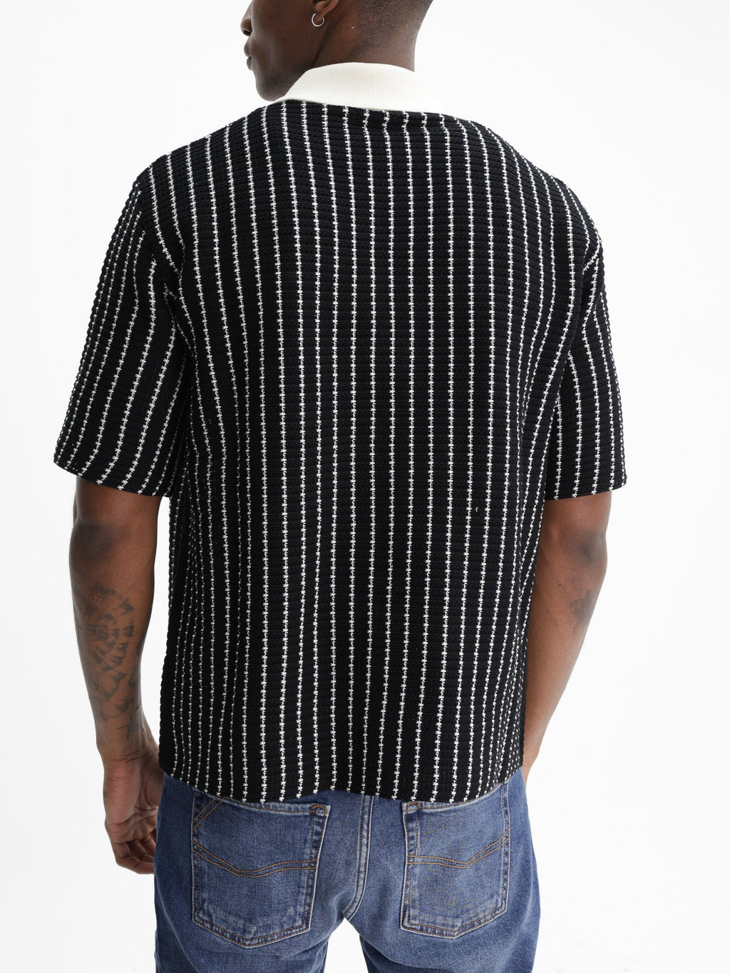 Jil Sander Golfer White Striped Black/white