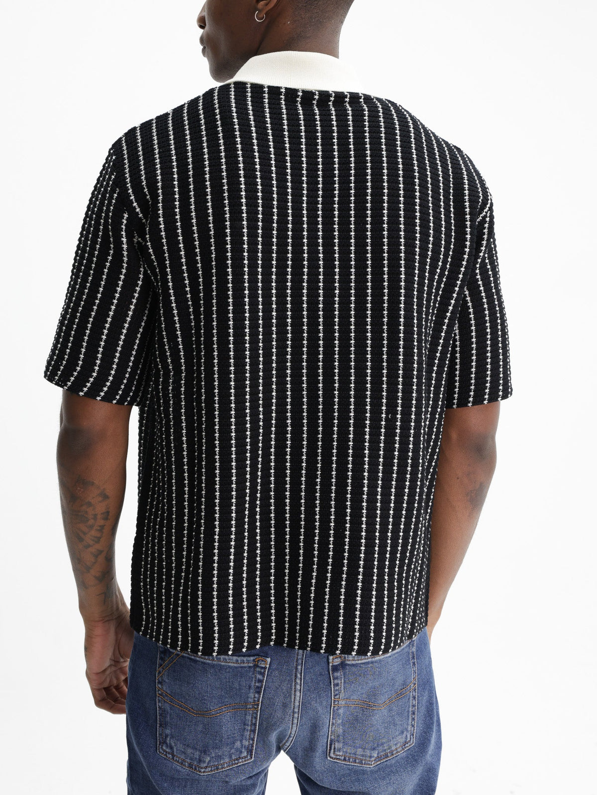 Jil Sander Golfer White Striped Black/white