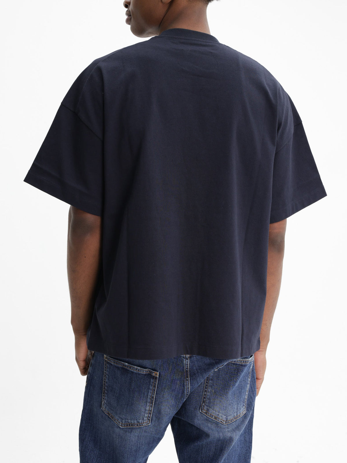 Jil Sander T-Shirt Black Print Crew Navy