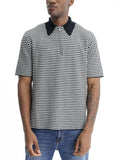 Jil Sander Golfer Zip Ss Checkered Black/white