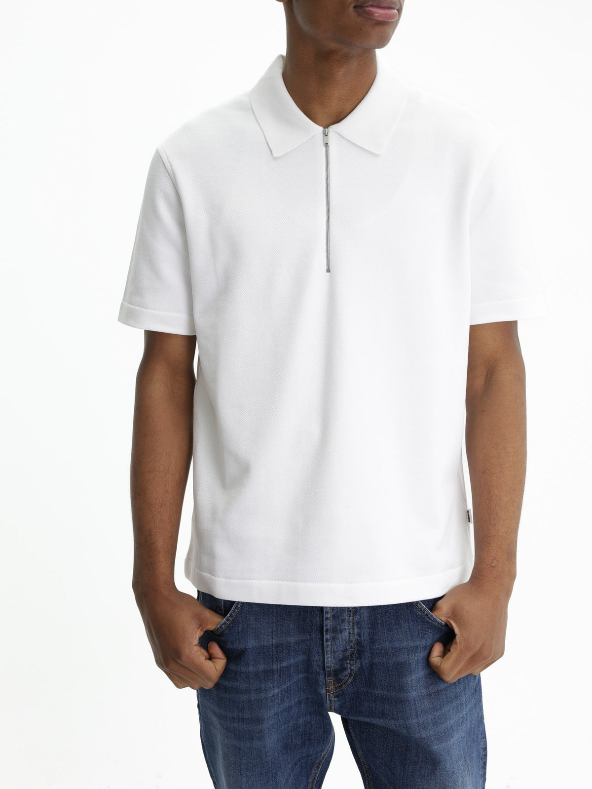 Jil Sander Golfer Ss White Zip White