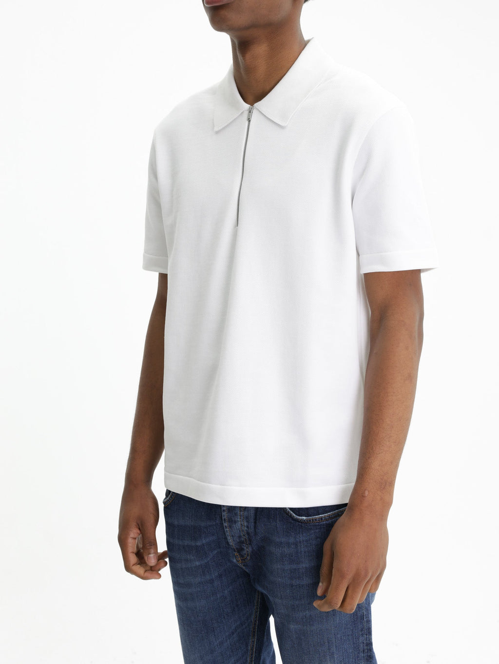 Jil Sander Golfer Ss White Zip White