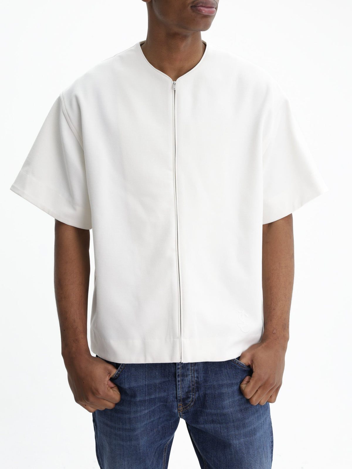 Jil Sander T-Shirt Zip Ss V Neck White