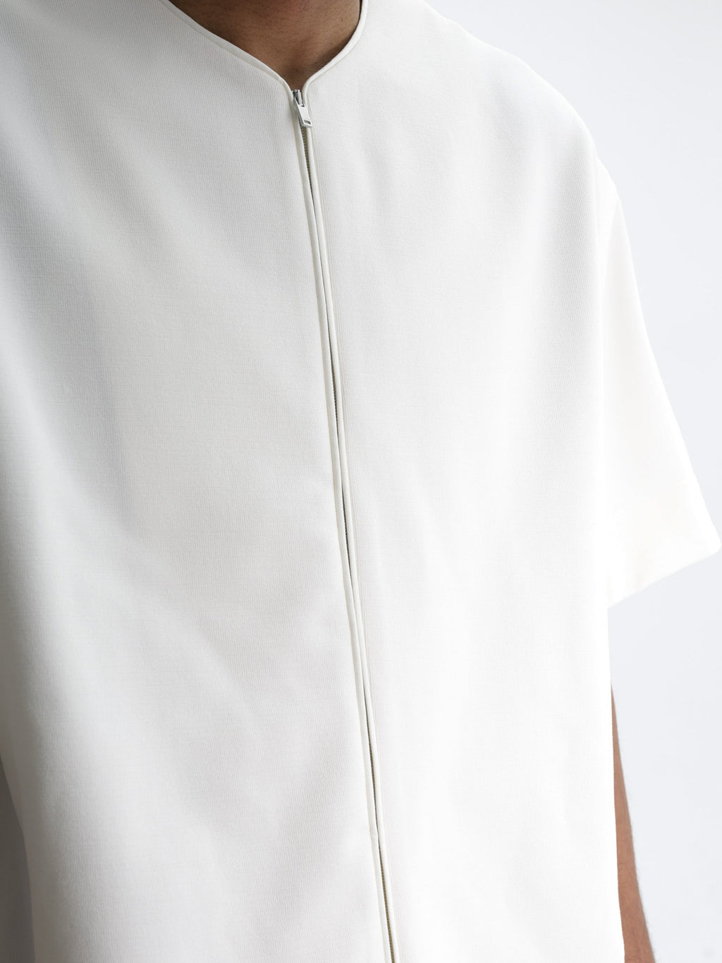 Jil Sander T-Shirt Zip Ss V Neck White