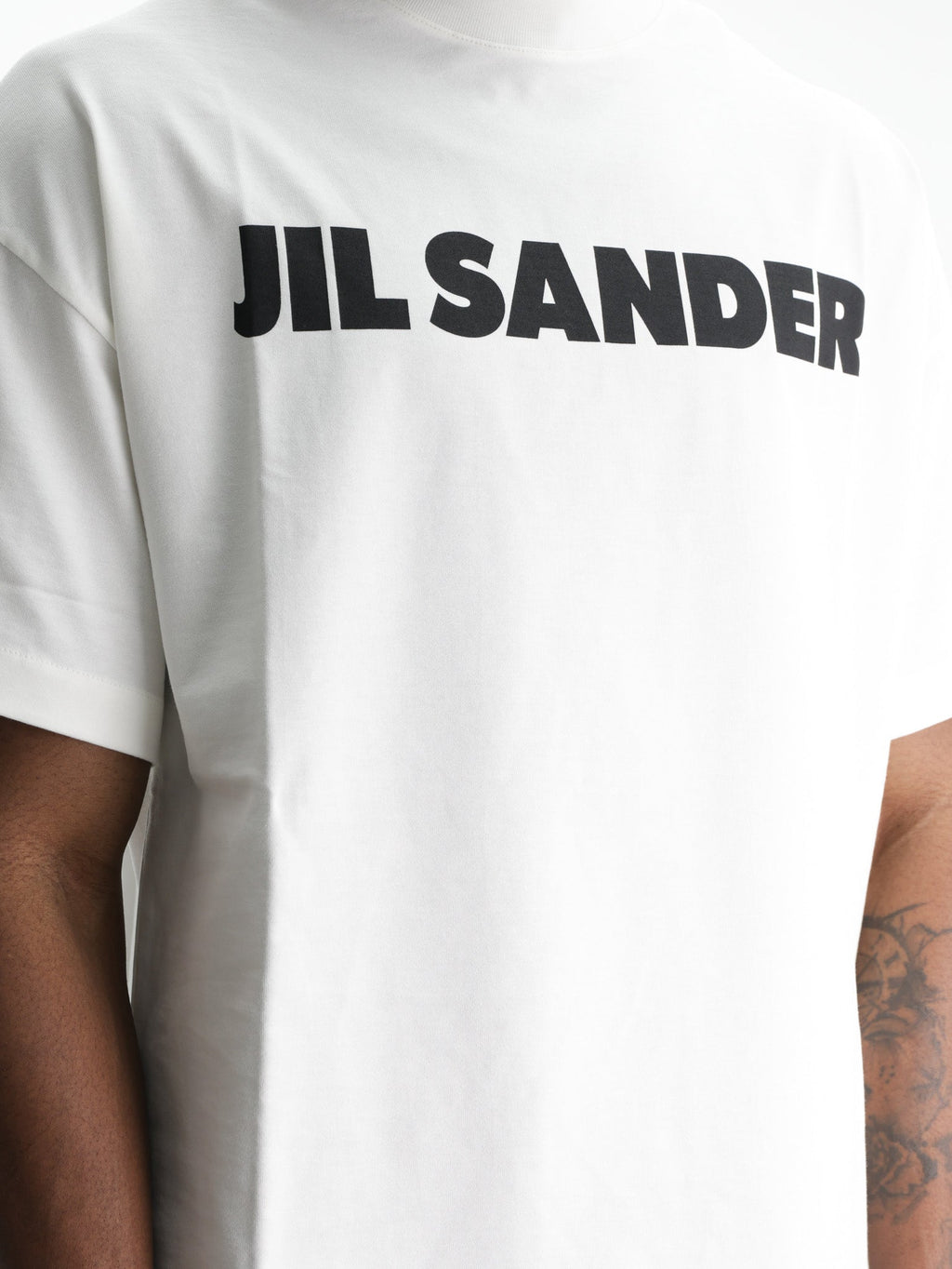 Jil Sander T-Shirt Black Print Crew White