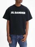 Jil Sander T-Shirt White Print Crew Black