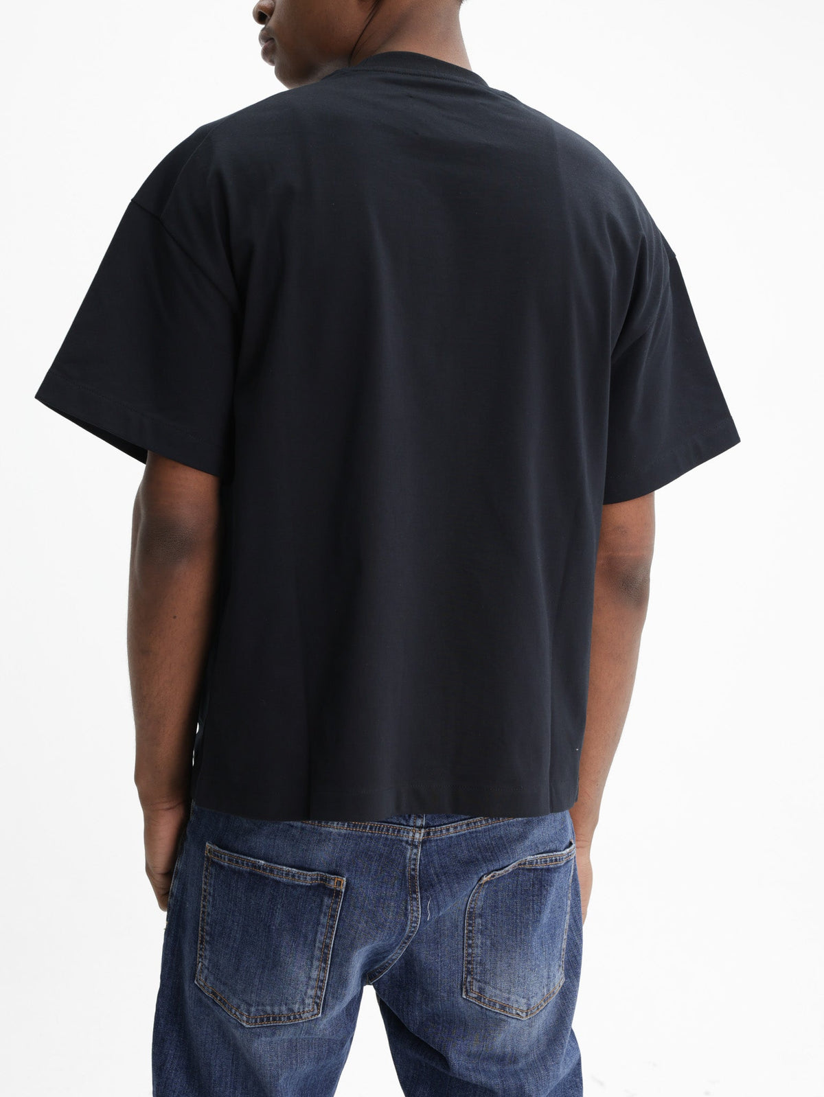 Jil Sander T-Shirt White Print Crew Black