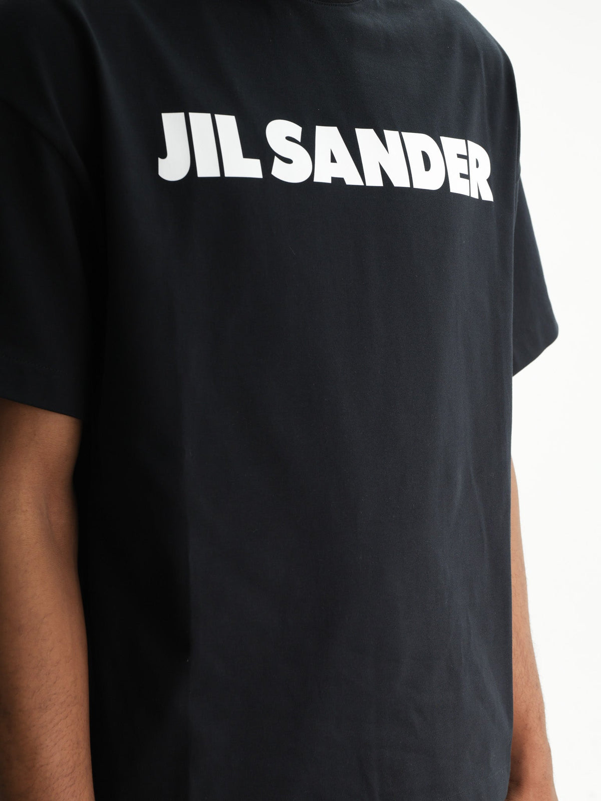 Jil Sander T-Shirt White Print Crew Black