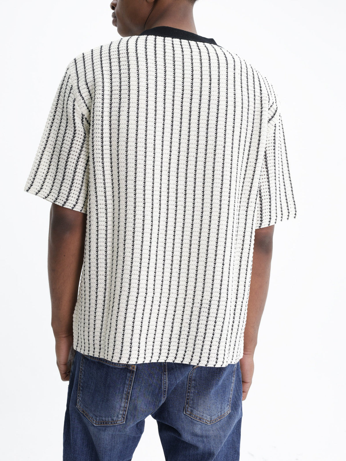 Jil Sander T-Shirt Black Stripe Crew Cream