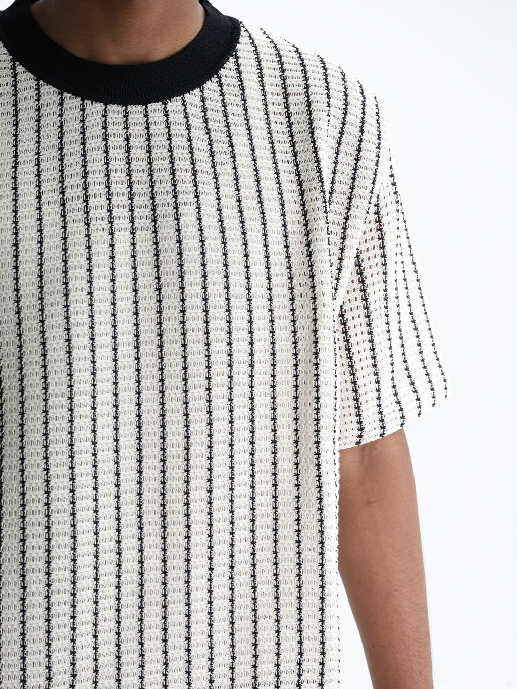 Jil Sander T-Shirt Black Stripe Crew Cream
