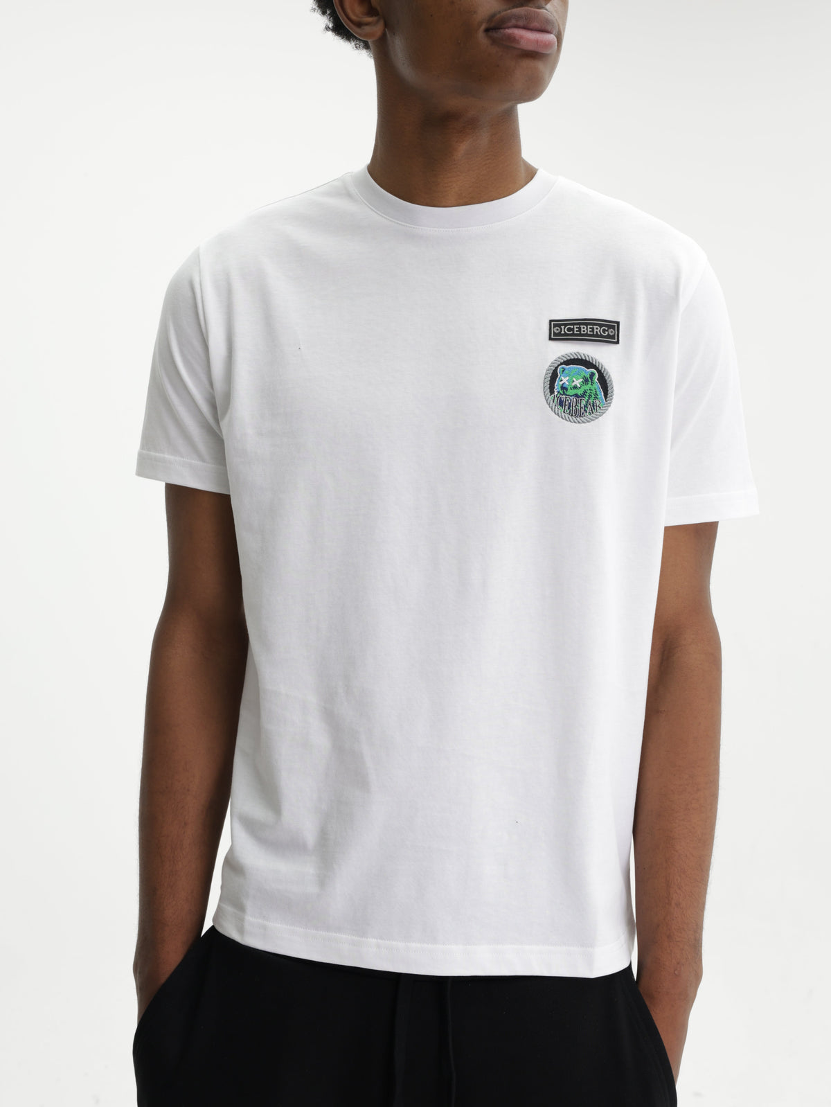 Iceberg T-Shirt Polar Bear Logo Crew White