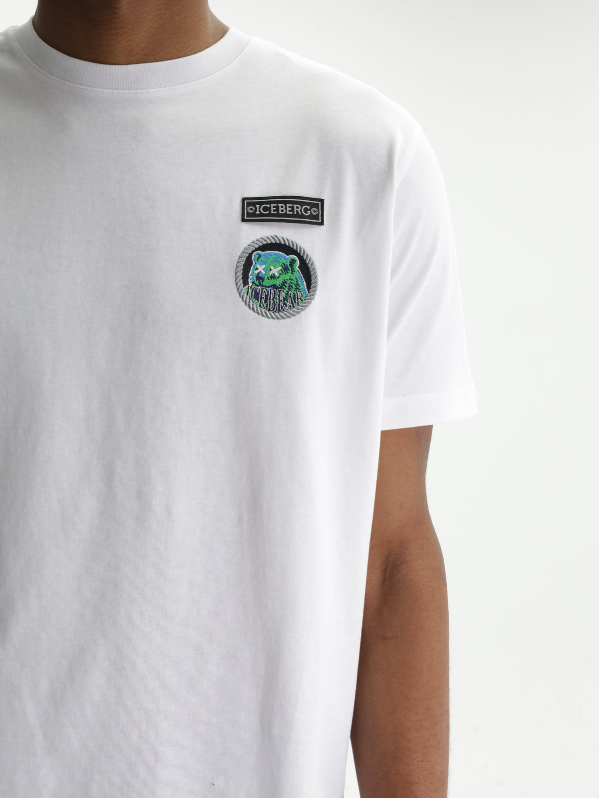 Iceberg T-Shirt Polar Bear Logo Crew White