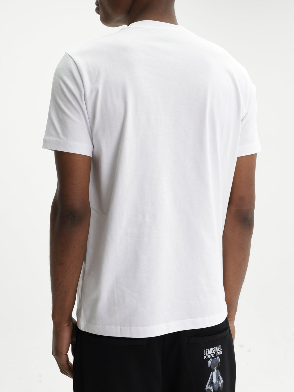Iceberg T-Shirt Black Logo Print Crew White