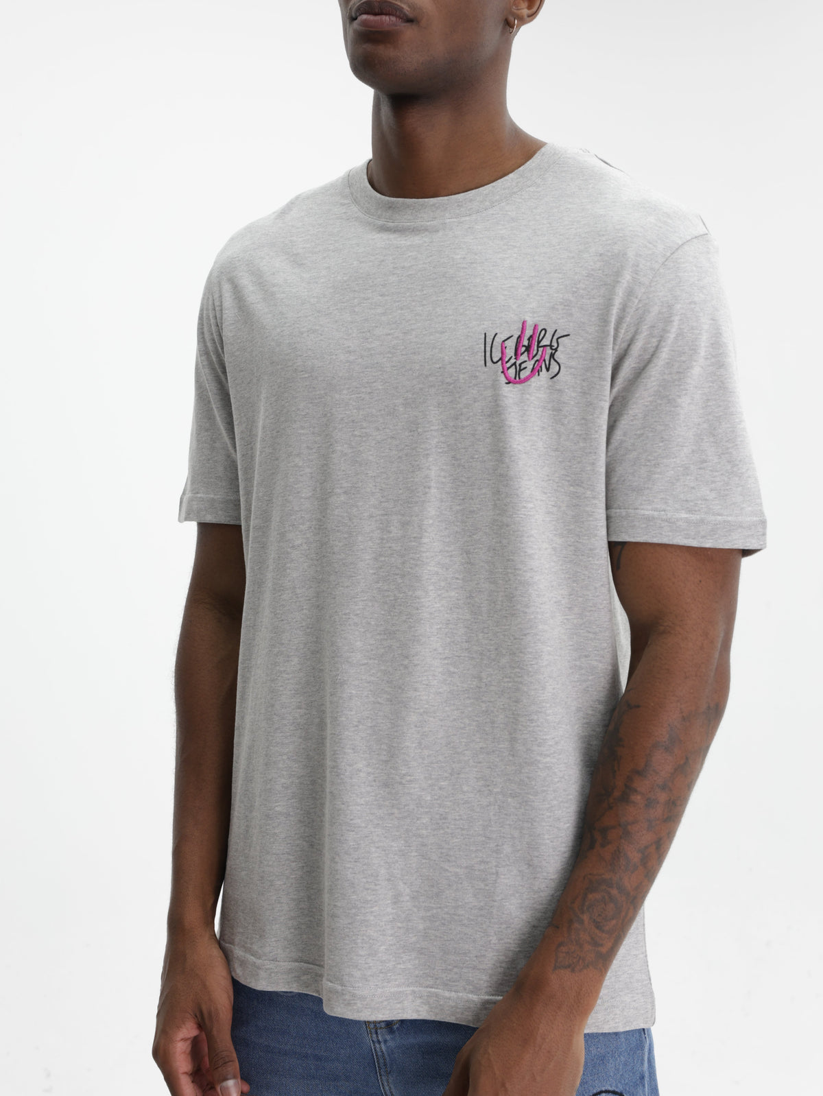 Iceberg Jeans T-Shirt Smiley Logo  Grey