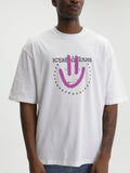 Iceberg Jeans T-Shirt Purple Smiley Print White