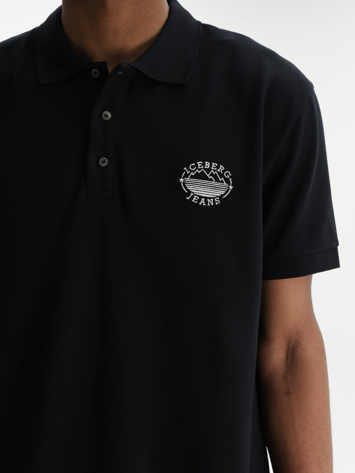 Iceberg Jeans T-Shirt Mountain Logo Print Black
