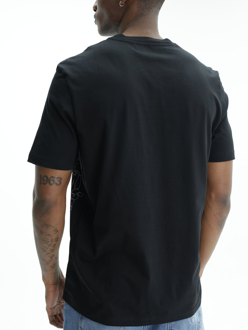 Iceberg Jeans T-Shirt People Ao Print  Black