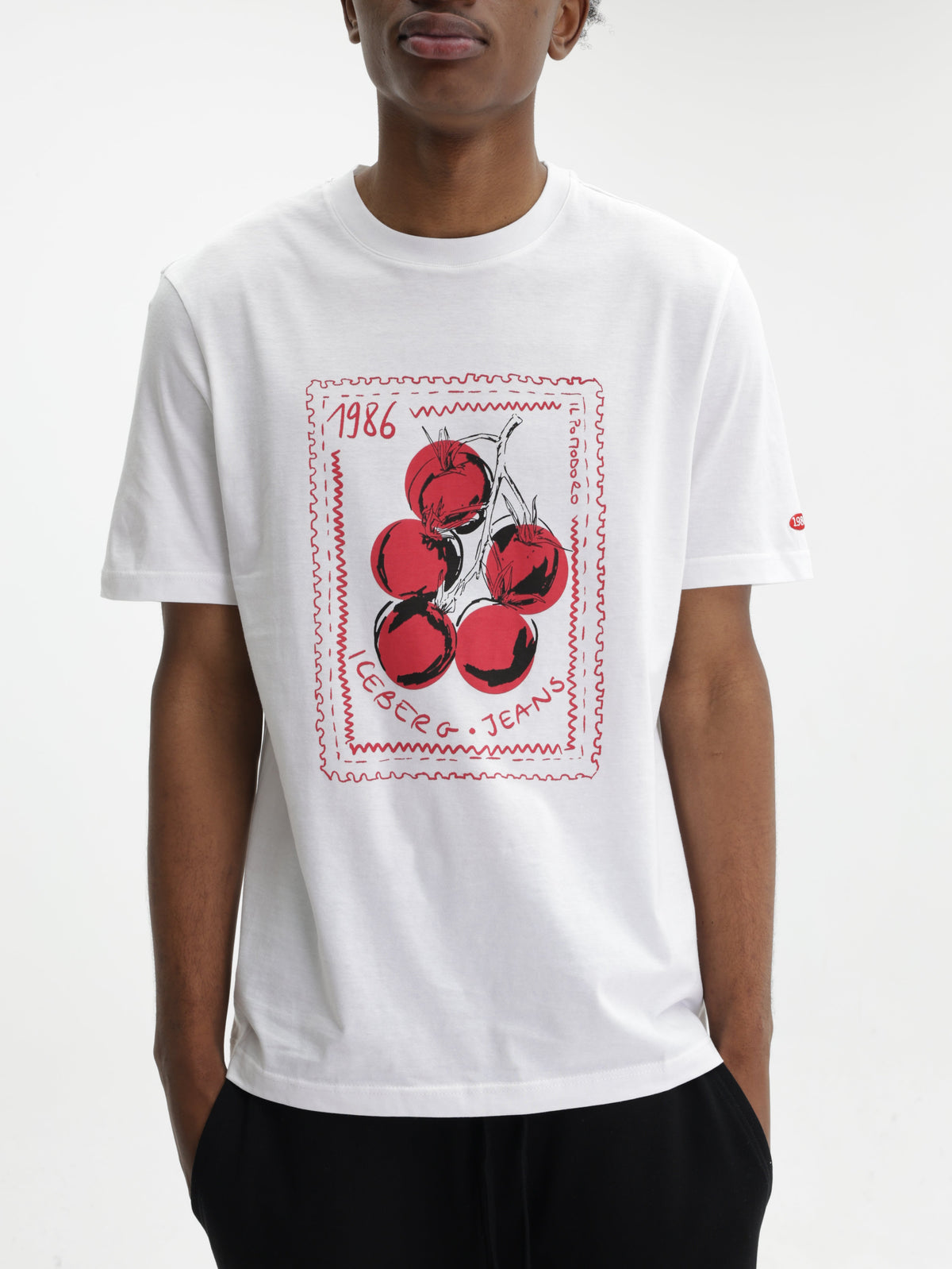 Iceberg Jeans T-Shirt Tomato 1986 Print White