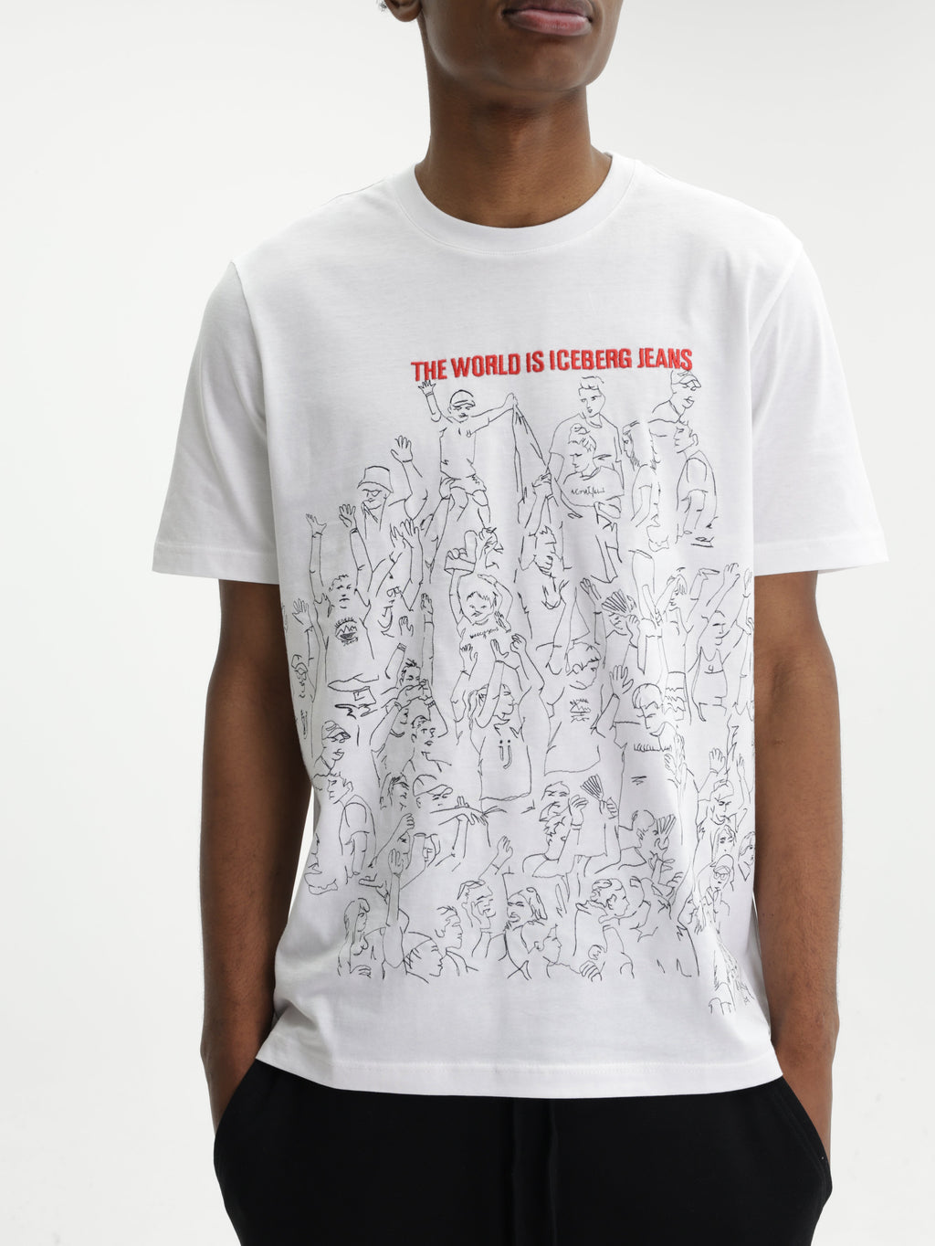 Iceberg Jeans T-Shirt People Ao Print  White