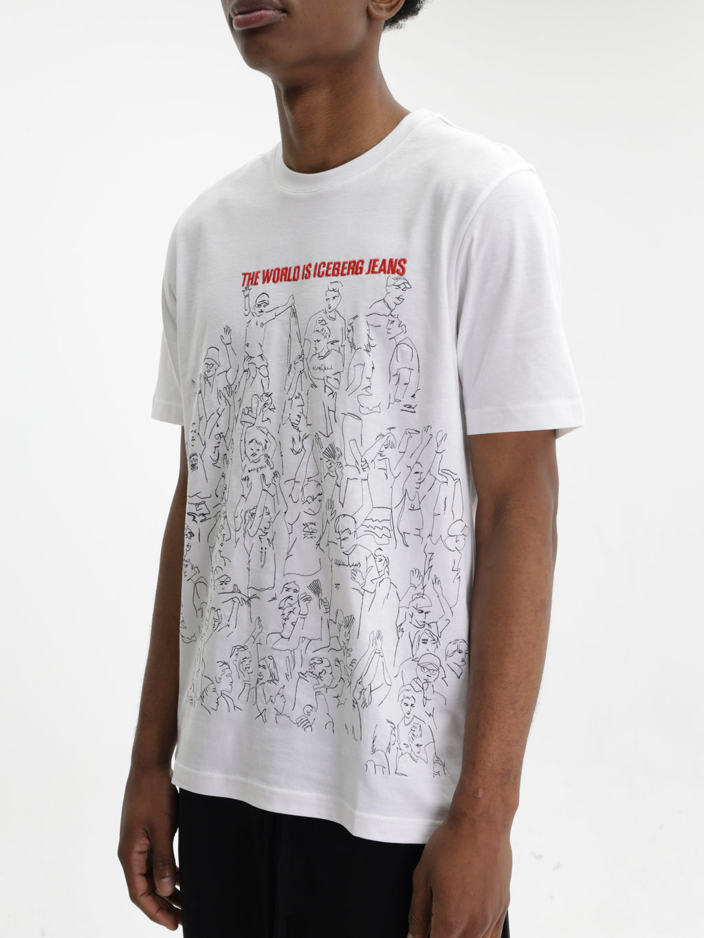 Iceberg Jeans T-Shirt People Ao Print  White