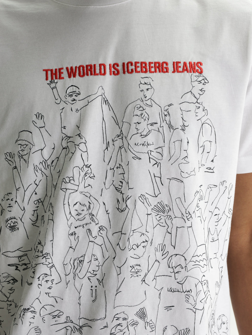 Iceberg Jeans T-Shirt People Ao Print  White